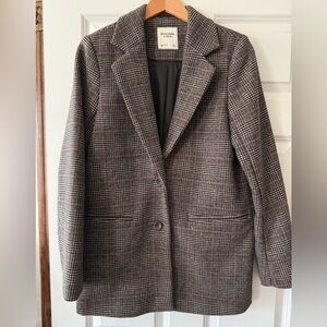 Abercrombie & Fitch Women's Wool Plaid Blazer Coat